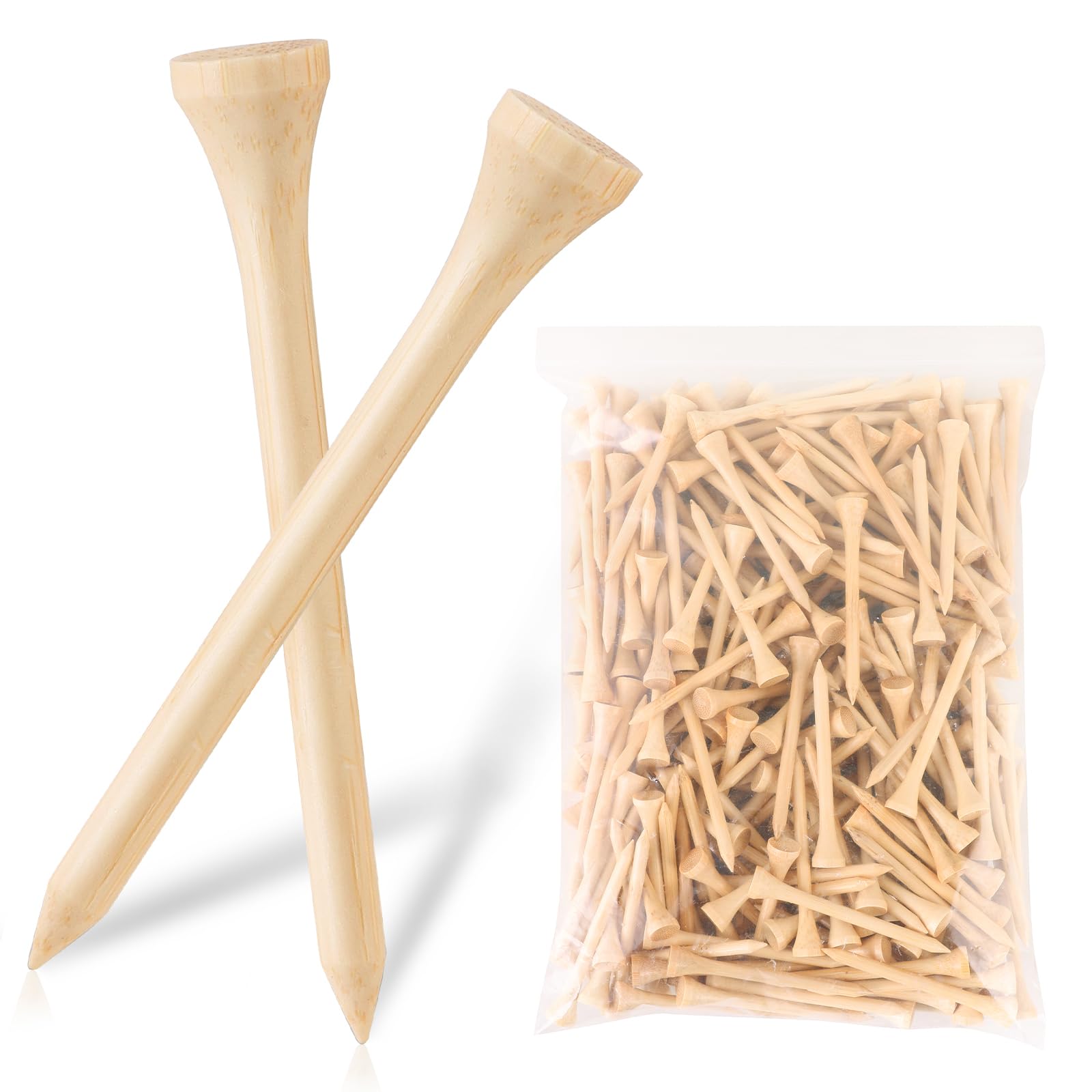 Bamboo Golf Tees 250-Pack — 7x Stronger. Less Spin. More Distance.